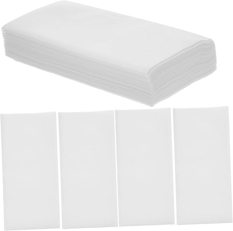 100 قطعة مناديل بيضاء يمكن التخلص منها للحفلات والأعراس والفعاليات، مناديل مائدة ماصة لتزيين المنزل والولائم - Image 1